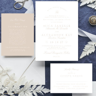 Elegant Calligraphy Formal Blush Pink Wedding Invitation