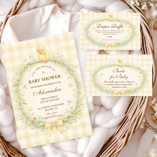 Vintage Duckling Floral Baby Shower Napkin