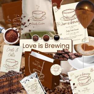  Love is Brewing Coffee Bridal Shower  Invitation