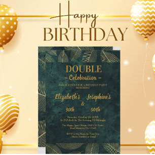 Adult Joint Double Birthday Gala Invitation