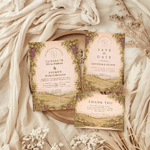 Rustic Countryside Vineyard Wedding Invitation