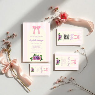 Garden Roses Pink Baby Shower Invitation