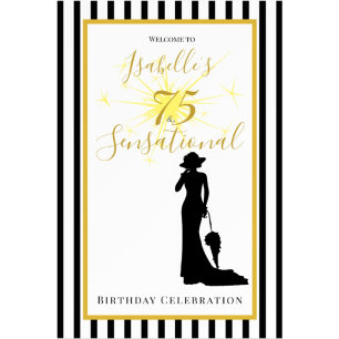 75 & SENSATIONAL 75th Birthday Round Sticker