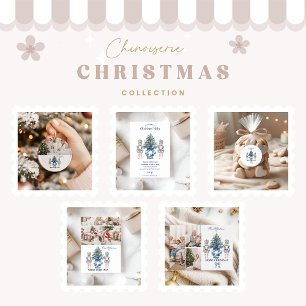 3 Photo Blue Chinoiserie Nutcracker Christmas Ceramic Tree Decoration