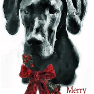 Great Dane Black Christmas Gifts Holiday Card