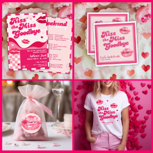 Kiss the Miss Bachelorette Weekend Itinerary Invitation