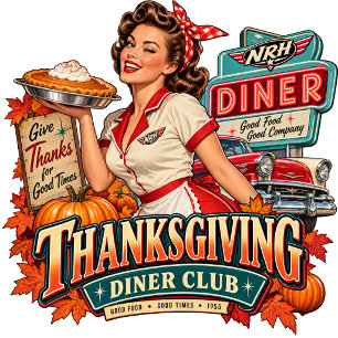 Thanksgiving Diner Vintage Americana Women's T-Shi T-Shirt