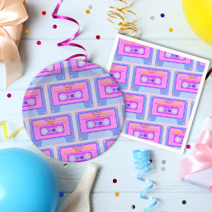 90s 80s Vaporwave Aesthetic 21st Birthday Paper Plate