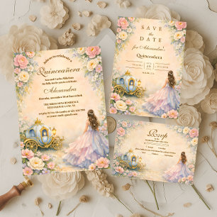 Enchanted Carriage Fairytale Quinceañera RSVP Card