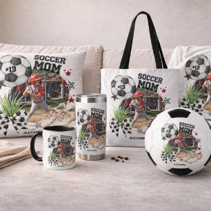 Custom Soccer Mom Photo Collage Cushion