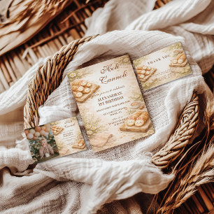 Holi Cannoli Whimsical Bakery 1st Birthday Invitation