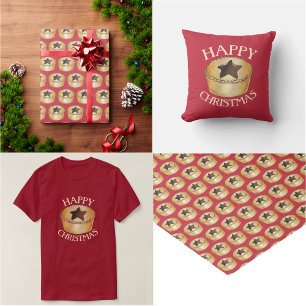 UK British Christmas Fruit Mince Pie Festive Food Wrapping Paper