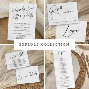 Elegant, Modern, Simple Black and White RSVP Card
