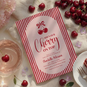Cherry on Top Baby Shower thank you Card