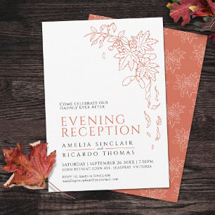 Brown and gold fall leaves wedding reception