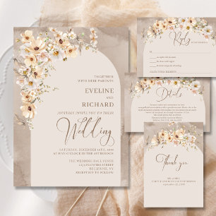 Wildflower boho minimalist modern Save the date