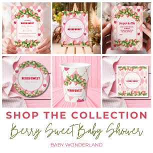 Berry Sweet Strawberry  Baby Shower  Invitation