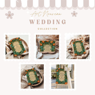 Art Nouveau Pumpkin Wedding Invitation