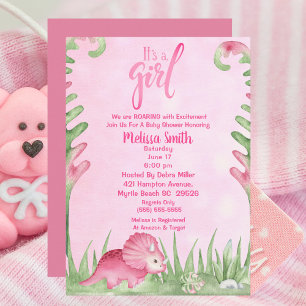 Personalised Cute Pink Dinosaur Cushion