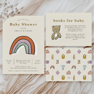 Rainbow Newborn Illustration Baby Shower Invitation