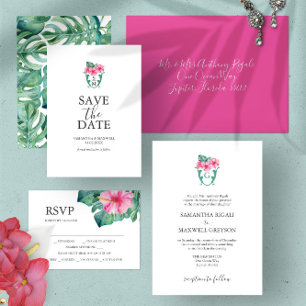 Formal Wedding Invitations Tropical Botanicals