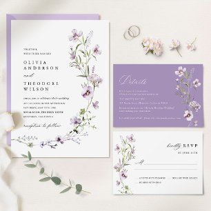 Lavender Wildflower Wedding Hotel Details Enclosure Card