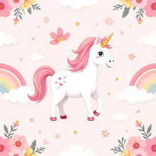Dreamy Unicorns, Rainbows, Flowers, Girly Notebook