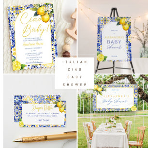 Mediterranean Italian Lemon Baby Shower Banner