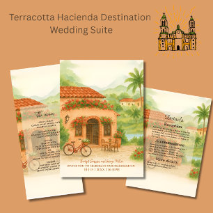 Spanish Hacienda Destination wedding Save the Date Invitation