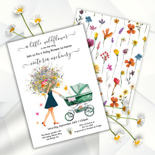 Little wildflower Big Bouquet stroller Baby Shower Invitation
