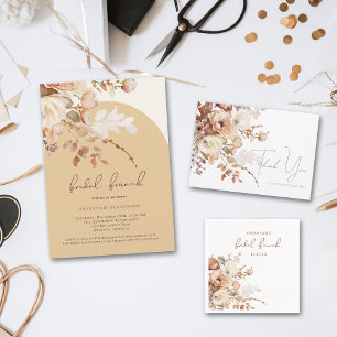 Warm Neutral Bridal Brunch Floral Bridal Shower Invitation