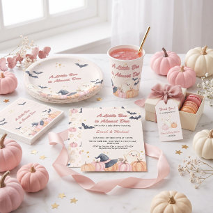 Pastel Pink Little Boo Halloween Baby Shower Guest Book