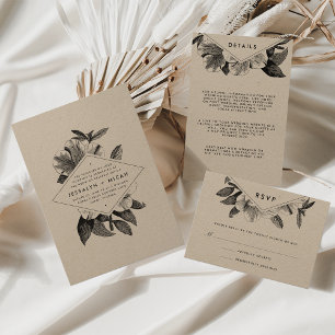 Floral Kraft RSVP Card