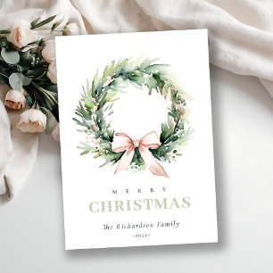 Soft Joy Blush Green Christmas Wreath Address