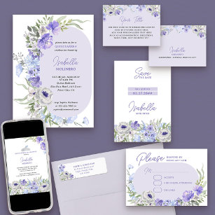 Floral Purple Watercolor Flowers Return Address
