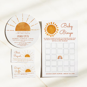 Book Request Yellow Sun Baby Shower Enclosure Card