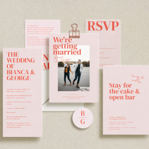 Belmont Typography Wedding RSVP Card