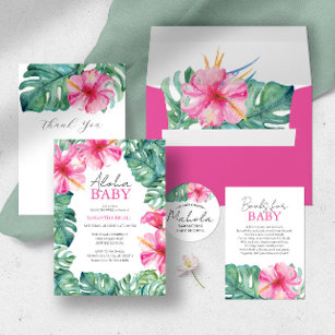 Tropical Luau Theme Baby Shower Invitation