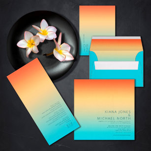 Mood Gradient Wedding Tropical Sky ID741 Save The Date