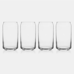 Drinkware Style: Printed Can Glass, Set: Set of 4, Size: 473,17 ml (16-ounce)
