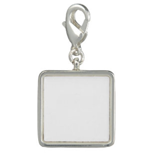 Square Charm, Silver Plated