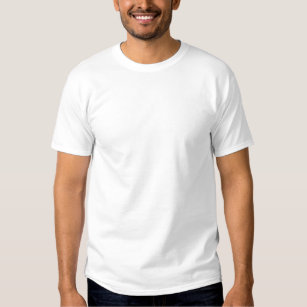 White Men's Embroidered Basic T-Shirt