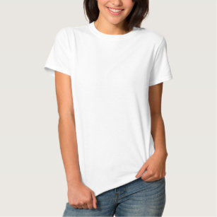 White Women's Embroidered Basic T-Shirt