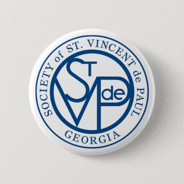 SVdP Logo 6 Cm Round Badge (Front)