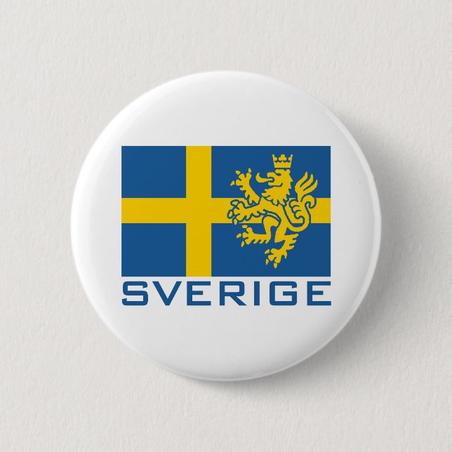 Sverige Flag 6 Cm Round Badge (Front)