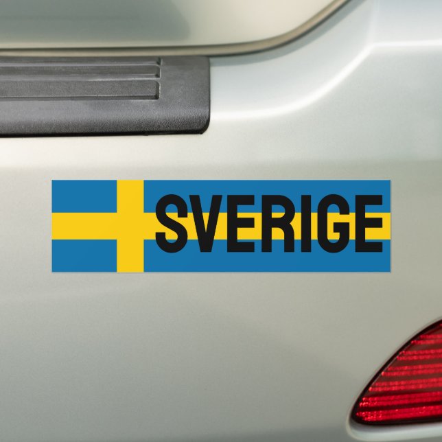 Sverige Flag Bumper Sticker (On Car)