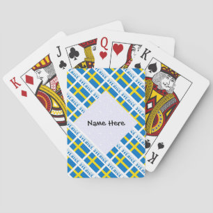 Sverige och Svensk Flagga Kaklade Personalised  Playing Cards