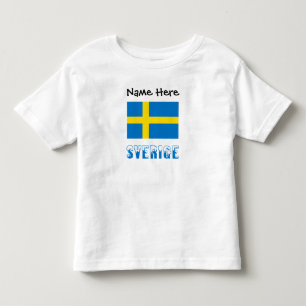 Sverige och Svensk Flagga Personalised Toddler T-Shirt
