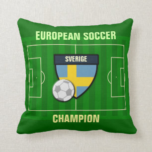 Sverige Sweden Soccer Champion Cushion