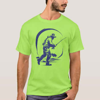 SVG Custom Fly Fisherman And Rod T-Shirt